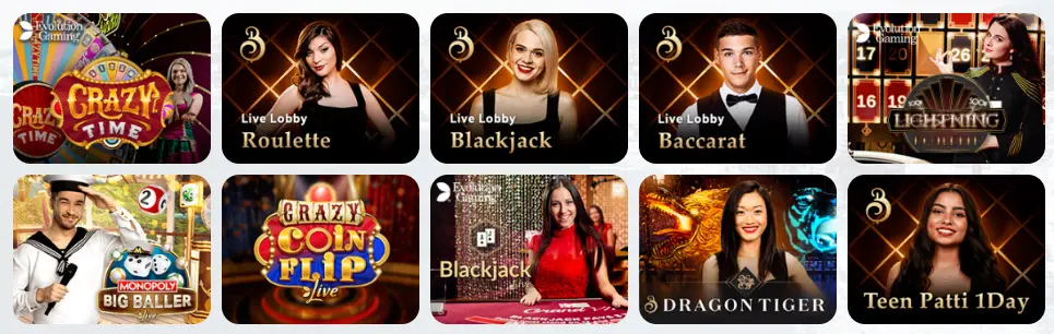 Live casino games PLAYWISE365 CASINO